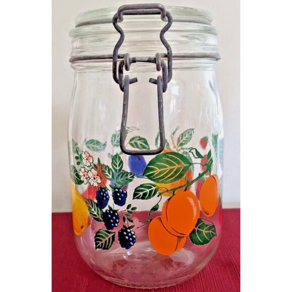Vintage Le Parfait Super 32oz Glass Preserving Jar Made in France Wire Bail Lid - Picture 4 of 8